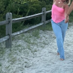 Light pink tube top satin